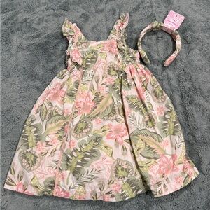 Tommy Bahama Floral Matching Toddler Dress  and Headband
